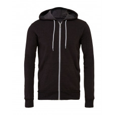 Dark Grey Heather Canvas Unisex Poly-Cotton Fleece Full-Zip Hoodie