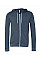 Heather Navy Canvas Unisex Poly-Cotton Fleece Full-Zip Hoodie