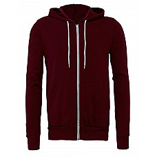 Maroon Canvas Unisex Poly-Cotton Fleece Full-Zip Hoodie