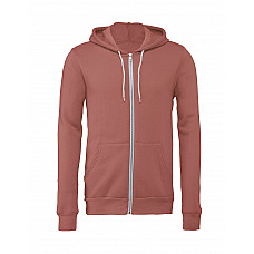 Mauve Canvas Unisex Poly-Cotton Fleece Full-Zip Hoodie