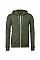 Military Green Canvas Unisex Poly-Cotton Fleece Full-Zip Hoodie