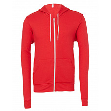 Red Canvas Unisex Poly-Cotton Fleece Full-Zip Hoodie