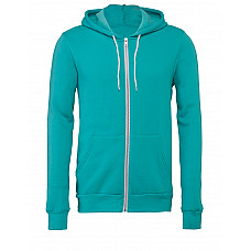 Teal Canvas Unisex Poly-Cotton Fleece Full-Zip Hoodie