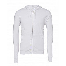 White Canvas Unisex Poly-Cotton Fleece Full-Zip Hoodie