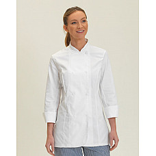 White Ladies' Long Sleeve Fitted Chef's Jacket