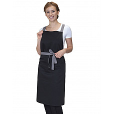 Black Cross Back Bib Apron