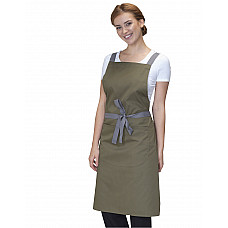 Olive Cross Back Bib Apron