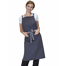 Storm Grey Cross Back Bib Apron