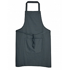 Black Low Cost Bib Apron With Pocket