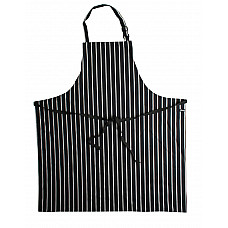 Black/White Large Cotton Striped Apron