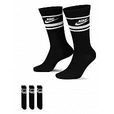 Black/White Nike Sportswear Everyday Essential Crew Socks 3PR