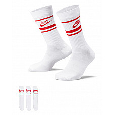 White/Red Nike Sportswear Everyday Essential Crew Socks 3PR