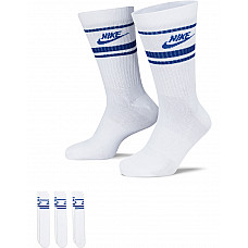 White/Royal Blue Nike Sportswear Everyday Essential Crew Socks 3PR