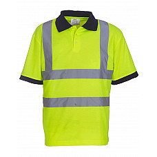 Hi-Vis Yellow Hi-Vis Short Sleeve Polo Shirt