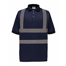 Navy Hi-Vis Short Sleeve Polo Shirt