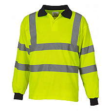 Hi-Vis Yellow Hi-Vis Long Sleeve Polo Shirt