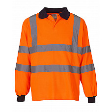 Hi Vis Orange Hi-Vis Long Sleeve Polo Shirt