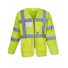 Hi-Vis Yellow Hi-Vis Executive Long Sleeve Waistcoat