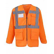 Hi Vis Orange Hi-Vis Executive Long Sleeve Waistcoat