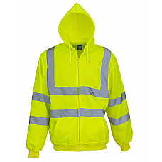 Hi-Vis Yellow Hi-Vis Zipped Hoodie