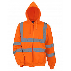 Hi Vis Orange Hi-Vis Zipped Hoodie