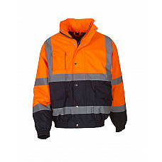 Orange/Navy Hi-Vis 2 Tone Bomber Jacket