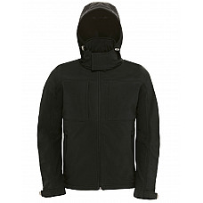 Black Men's Hooded 3-Layer Softshell