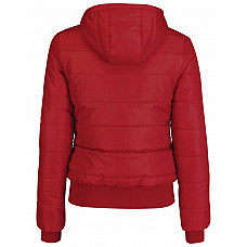 Red Women's Superhood Puffer Bomber Jacket