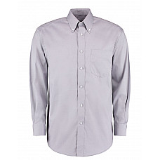 Silver Grey Classic Fit Long Sleeve Premium Oxford Shirt