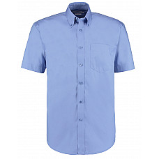 Mid Blue Classic Fit Short Sleeve Premium Oxford Shirt