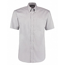 Silver Grey Classic Fit Short Sleeve Premium Oxford Shirt