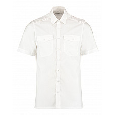 White Tailored Fit Short Sleeved Pilot Shirt