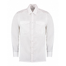 White Tailored Fit Long Sleeved Pilot Shirt