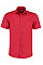 Red Tailored Fit Short Sleeve Poplin Shirt