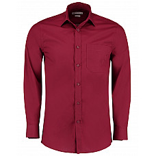 Claret Tailored Fit Long Sleeve Poplin Shirt