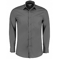 Graphite Tailored Fit Long Sleeve Poplin Shirt