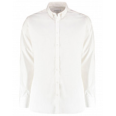 White Slim Fit Long Sleeve Stretch Oxford Shirt