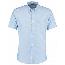 Light Blue Slim Fit Short Sleeve Workwear Oxford Shirt