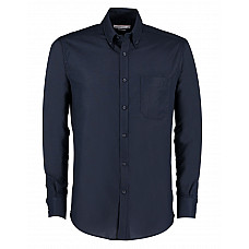 Navy Slim Fit Long Sleeve Workwear Oxford Shirt