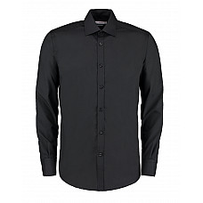 Black Slim Fit Long Sleeve Business Shirt