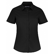 Black Tailored Fit Short Sleeve Poplin Shirt