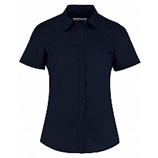 Dark Navy Tailored Fit Short Sleeve Poplin Shirt