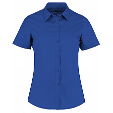 Royal Blue Tailored Fit Short Sleeve Poplin Shirt