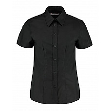 Black Tailored Fit Short Sleeve Workwear Oxford Shirt