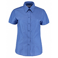 Italian Blue Tailored Fit Short Sleeve Workwear Oxford Shirt