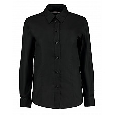 Black Tailored Fit Long Sleeve Workwear Oxford Shirt