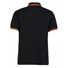 Black/Orange Classic Fit Tipped Collar Polo