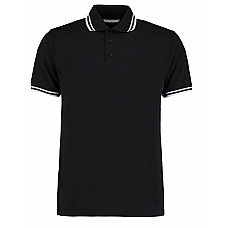 Black/White Classic Fit Tipped Collar Polo