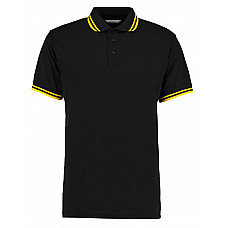 Black/Yellow Classic Fit Tipped Collar Polo