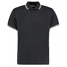 Graphite/ White Classic Fit Tipped Collar Polo